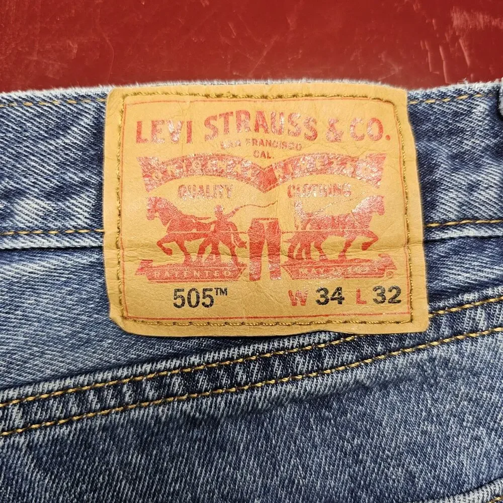 Levi Jeans Men's 505 Cotton Denim 34x32 Classic Cowboy